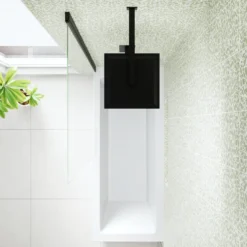Dylan Complete Matt Black Bathroom Suite with Reinforced Shower Bath & Rimless Toilet