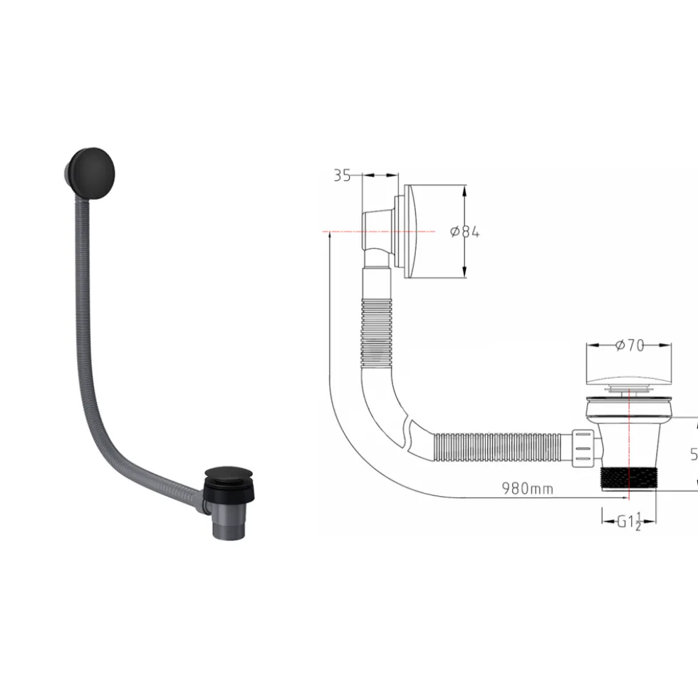 Dylan Complete Matt Black Bathroom Suite with Reinforced Shower Bath & Rimless Toilet