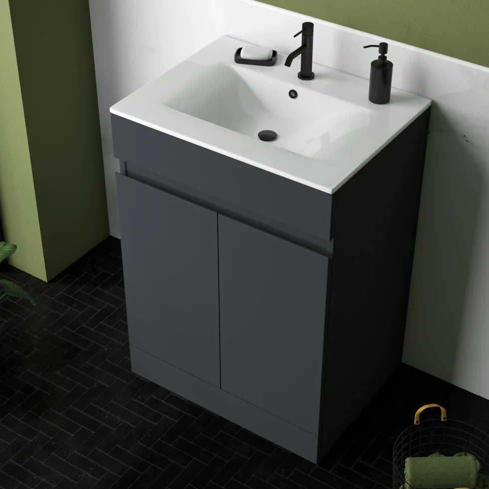 Dylan Complete Matt Black Bathroom Suite with Reinforced Shower Bath & Rimless Toilet