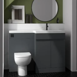 Dylan 1100mm Combination Basin & Toilet Unit - Anthracite