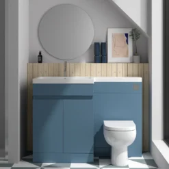 Dylan 1100mm Combination Basin & Toilet Unit - Blue