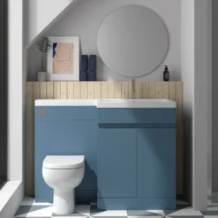 Dylan 1100mm Combination Basin & Toilet Unit - Blue