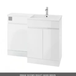 Dylan Waterproof 1100mm Combination Basin & Toilet Unit - Gloss White