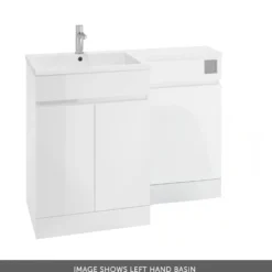 Dylan Waterproof 1100mm Combination Basin & Toilet Unit - Gloss White
