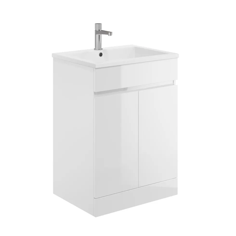 Dylan Waterproof 1100mm Combination Basin & Toilet Unit - Gloss White