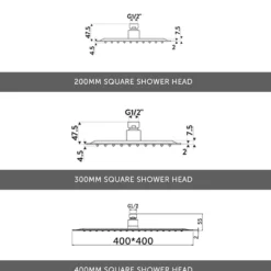 Elijah Concealed Shower Valve with Fixed Head, Slide Rail Kit & Overflow Bath Filler