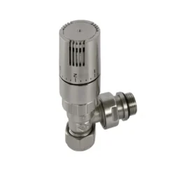 EliteHeat Angled Thermostatic Radiator Valves - Nickel