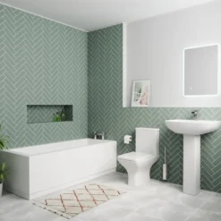 Emily Complete Bathroom Suite with Reinforced Bath & Rimless Toilet