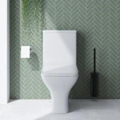 Emily Complete Brushed Brass Bathroom Suite with 1700mm L Shaped Shower Bath & Rimless Toilet