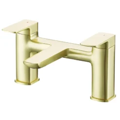 Emily Complete Brushed Brass Bathroom Suite with Reinforced Shower Bath & Rimless Toilet