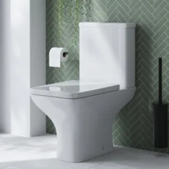Emily Complete Modern Bathroom Suite with 1700mm L Shaped Shower Bath & Rimless Toilet