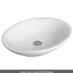 Emily Gloss White Wall Mounted 1 Drawer Vanity Unit and Countertop with Brushed Brass Handle