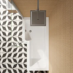Emily L Shaped Shower Bath Suite with Rimless Back to Wall Toilet & 1700mm Bath