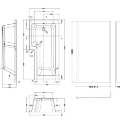 Emily L Shaped Shower Bath Suite with Rimless Back to Wall Toilet & 1700mm Bath