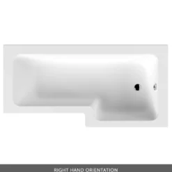 Emily Matt Black L Shaped Shower Bath Suite with Rimless Back to Wall Toilet & 1700mm Bath