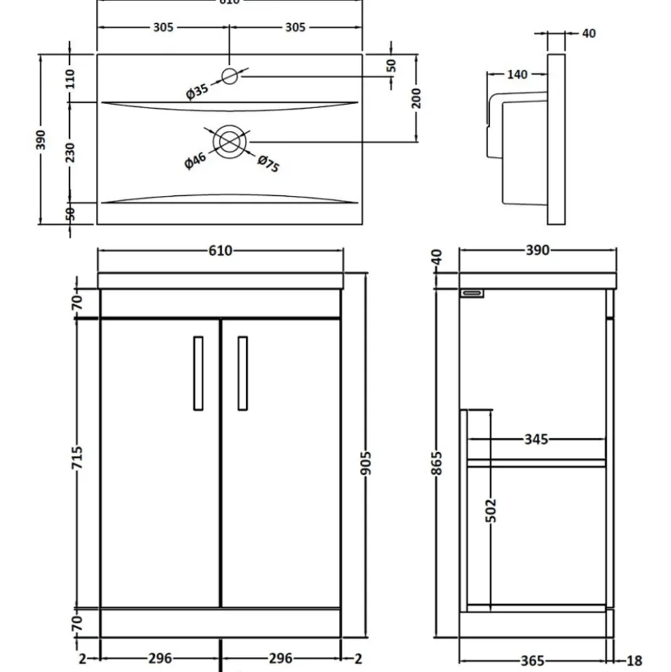 Emily Matt Black L Shaped Shower Bath Suite with Rimless Back to Wall Toilet & 1700mm Bath