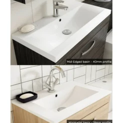 Emily 1100mm Combination Bathroom Toilet & 2 Drawer Sink Unit - Gloss White