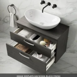 Emily 1100mm Combination Bathroom Toilet & 2 Drawer Sink Unit - Gloss White