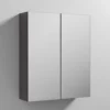 Emily 600mm Double Door Mirror Cabinet - Gloss Grey