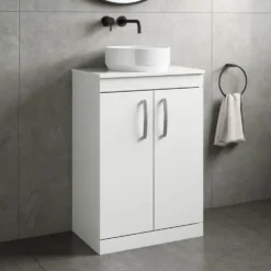 Emily 600mm Floorstanding 2 Door Vanity Unit and Countertop