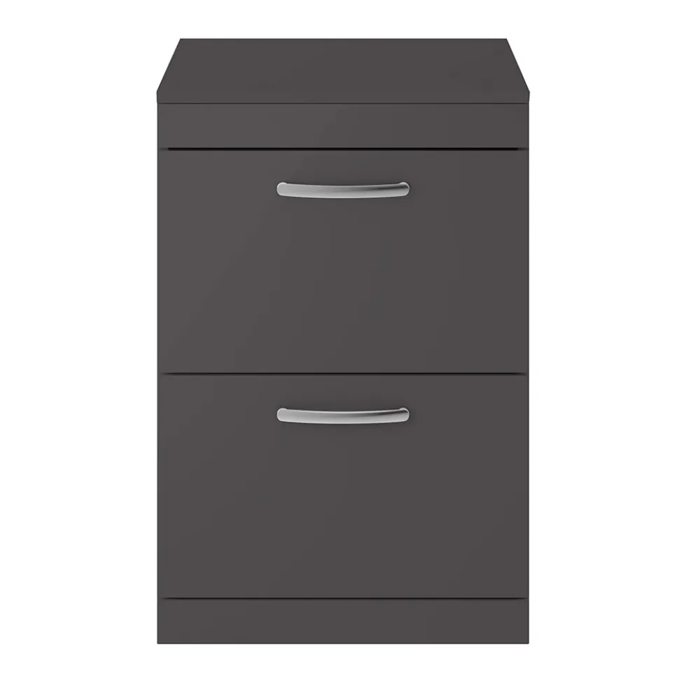 Emily 600mm Floorstanding 2 Drawer Vanity Unit and Countertop