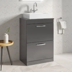 Emily 600mm Floorstanding 2 Drawer Vanity Unit & Basin Options