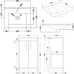 Emily 500mm Floorstanding Vanity Unit & Basin Options