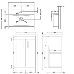 Emily 500mm Floorstanding Vanity Unit & Basin Options