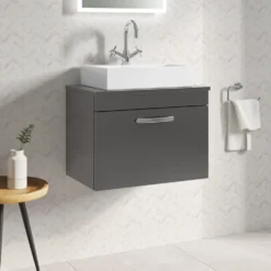 Emily 600mm Wall Mounted 1 Drawer Vanity Unit and Countertop