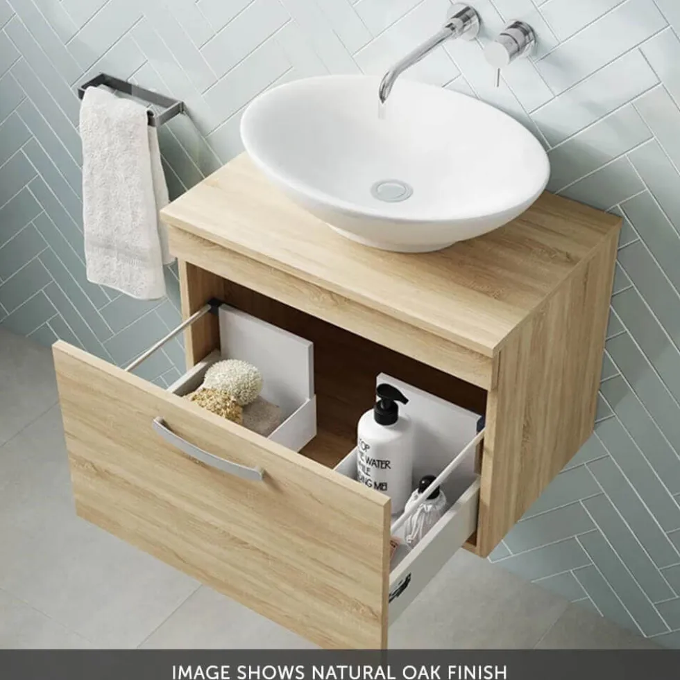 Emily 500mm Wall Mounted 1 Drawer Vanity Unit and Countertop