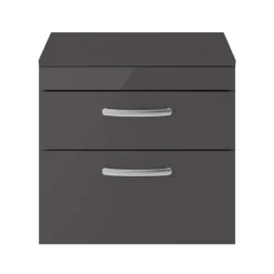 Emily 600mm Wall Mounted 2 Drawer Vanity Unit and Countertop