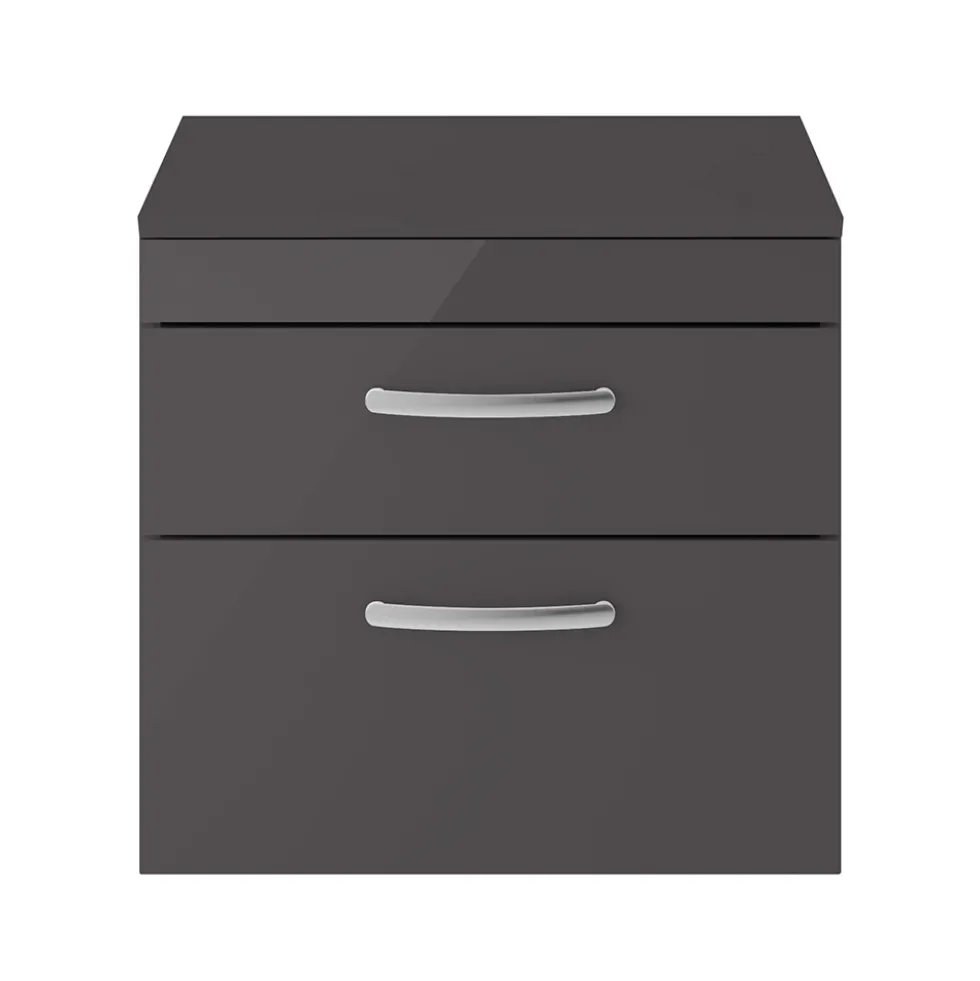 Emily 600mm Wall Mounted 2 Drawer Vanity Unit and Countertop