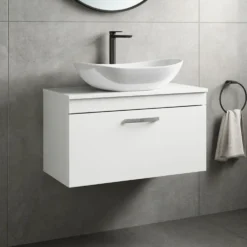 Emily 800mm Wall Mounted 1 Drawer Vanity Unit and Countertop