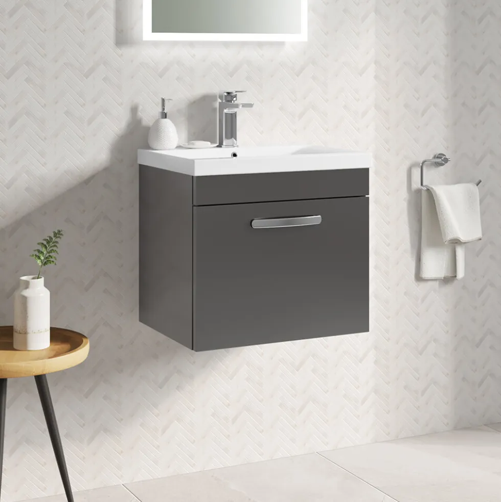 Emily 500mm Wall Mounted 1 Drawer Vanity Unit & Basin Options