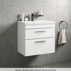 Emily 600mm Wall Mounted 2 Drawer Vanity Unit & Basin Options