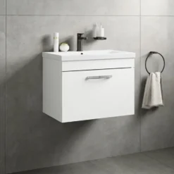 Emily 600mm Wall Mounted 1 Drawer Vanity Unit & Basin Options