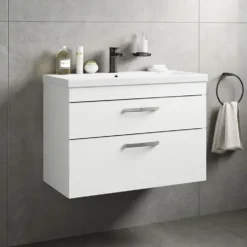 Emily 800mm Wall Mounted 2 Drawer Vanity Unit & Basin Options