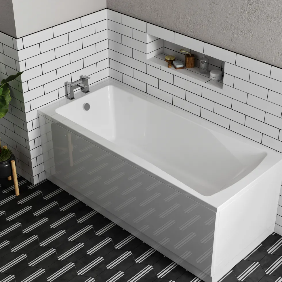 Emily Modern Bathroom Suite with Rimless Toilet & Front Bath Panel