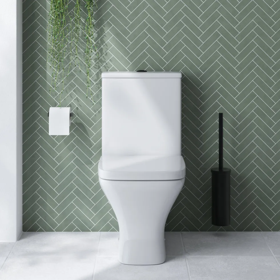 Emily Rimless Back to Wall Close Coupled Toilet & Soft Close Seat