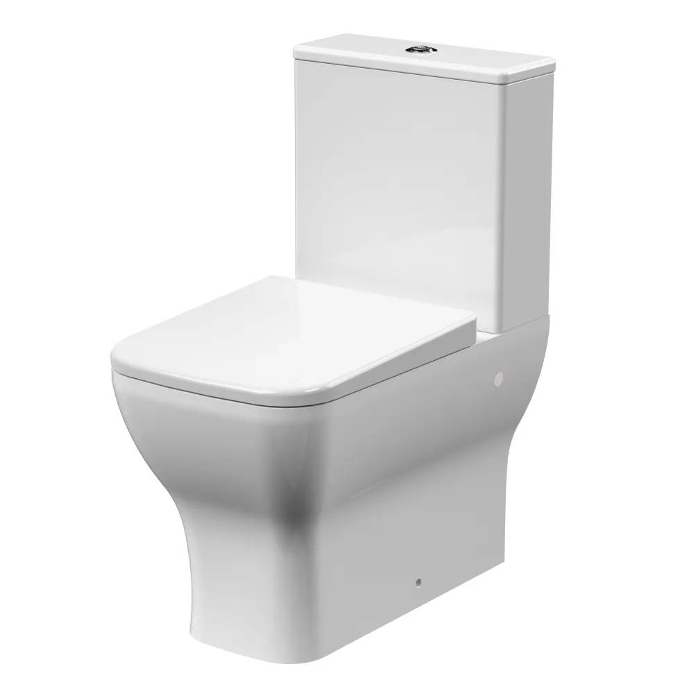 Emily Rimless Back to Wall Close Coupled Toilet & Soft Close Seat
