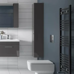 Emily Tall Single Door Storage Unit - Gloss Grey