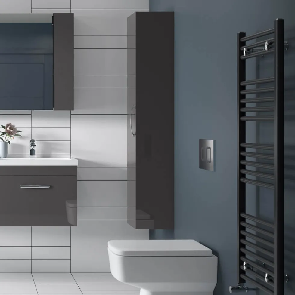 Emily Tall Single Door Storage Unit - Gloss Grey