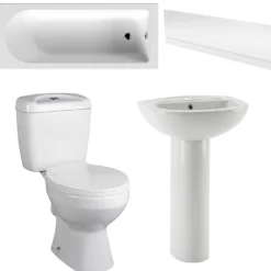 Emma 3 Piece Bathroom Suite with Front Bath Panel