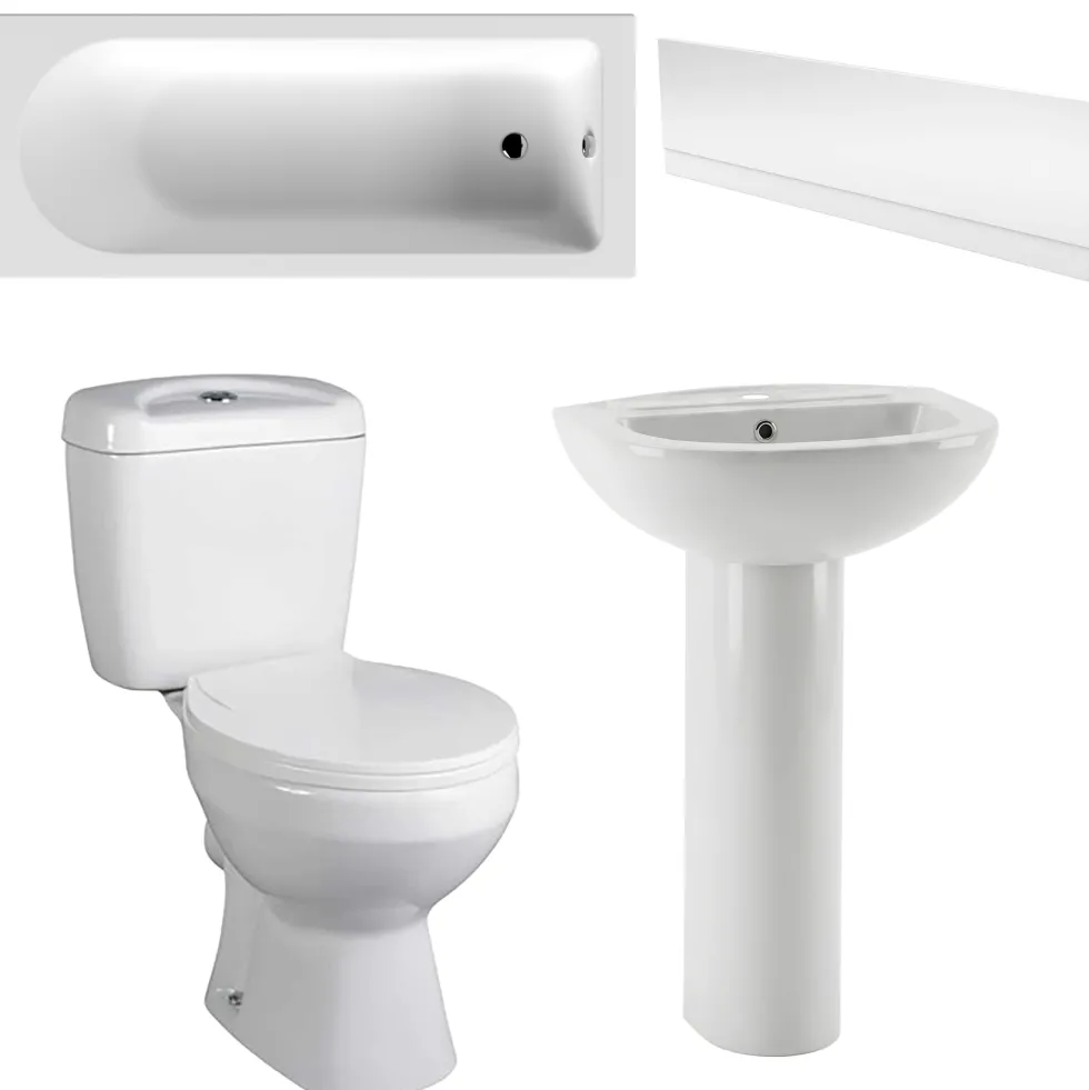 Emma 3 Piece Bathroom Suite with Front Bath Panel