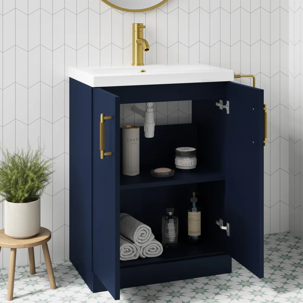 Erin Brushed Brass Shower Bath Suite with 1700mm L Shaped Bath & Rimless Toilet