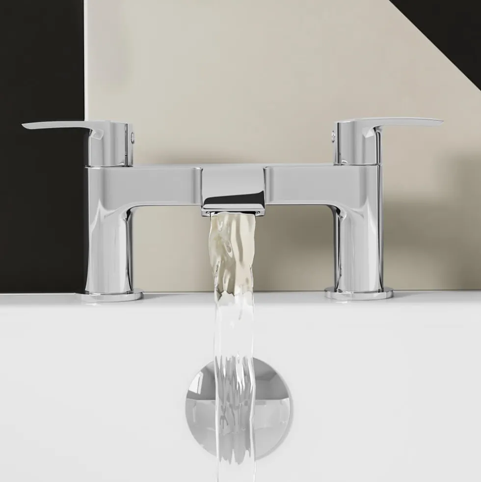 Erin Complete Bathroom Suite with 1700mm P Shaped Shower Bath & Rimless Toilet