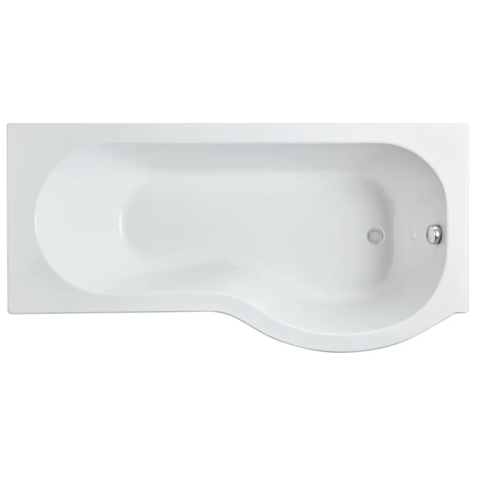 Erin Complete Bathroom Suite with 1700mm P Shaped Shower Bath & Rimless Toilet