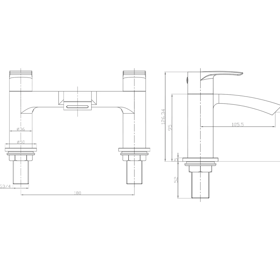 Erin Complete Bathroom Suite with 1700mm P Shaped Shower Bath & Rimless Toilet