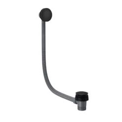 Erin Complete Matt Black Bathroom Suite with 1700mm P Shaped Shower Bath & Rimless Toilet