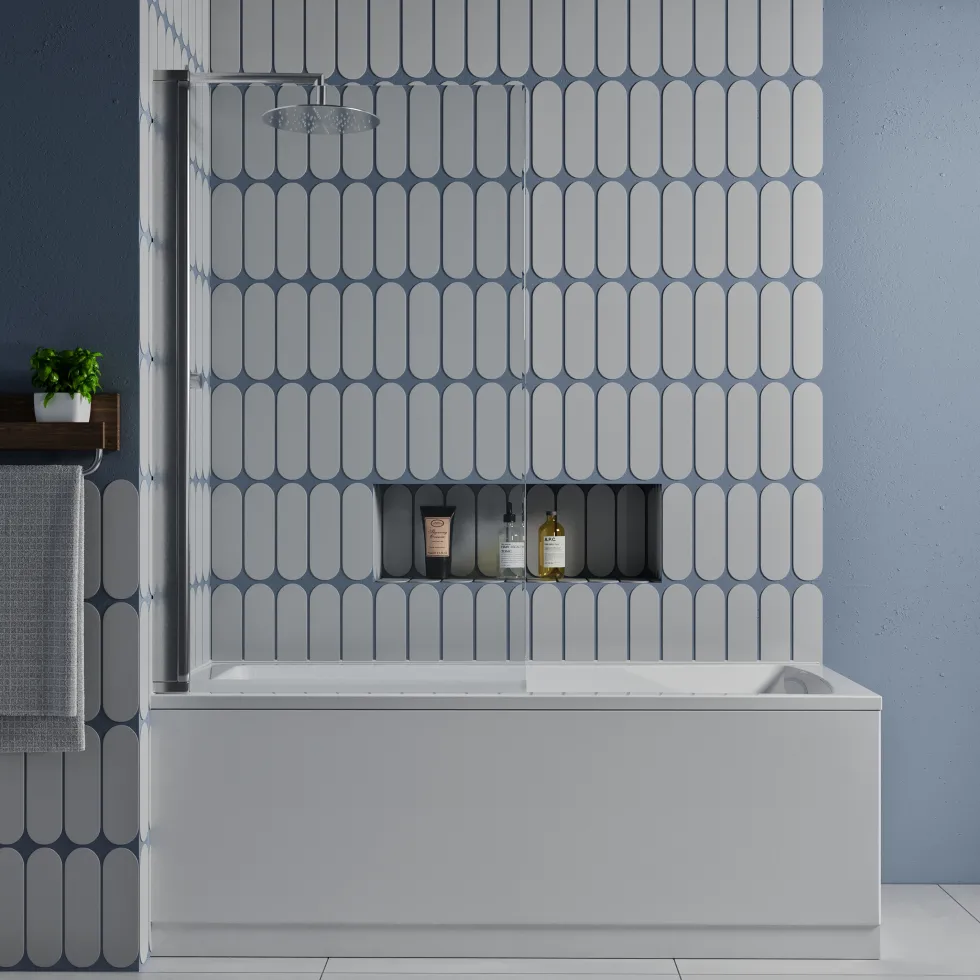 Erin Complete Modern Bathroom Suite with 1700mm Shower Bath & Rimless Toilet